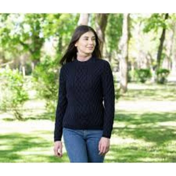 SAOL Navy Blue Women Aran Tunic Sweater Women Size X-Small NWT - Picture 3 of 3